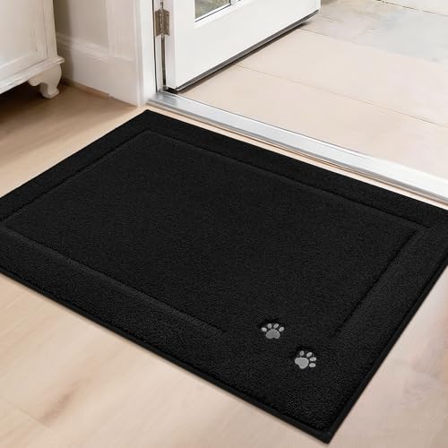 Dog-Door-Mat Non-Slip Entryway Rug Resist Dirt Indoor Door Mats Low-Profile Welcome Mat Washable Front Door Mat Absorbent Dog Mat for Dirty & Wet Paws and Wet Shoes