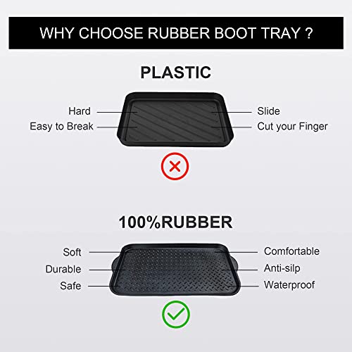 1 Pack Rubber Small Boot Tray for Entryway