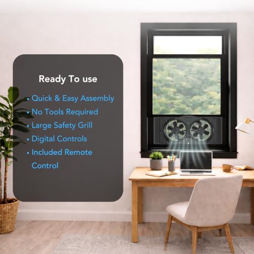 9" Smart Reversible Twin Window Fan