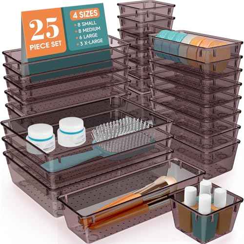 25 PCS Plastic Drawer Organizer Set