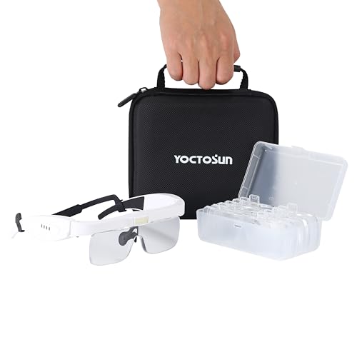Magnifying Glasses with 3 LED Lights and 5 Detachable Lenses