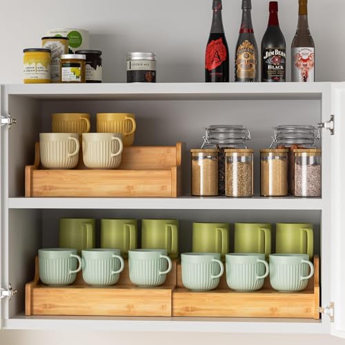 Expandable Bamboo Mug Holder for Countertop