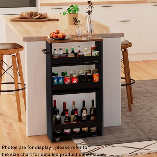 4 Tier Slim Storage Cart with Handle