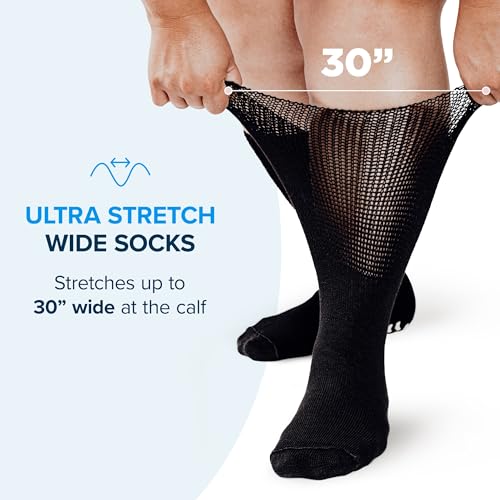 2 Pairs Extra Wide Socks for Swollen Feet