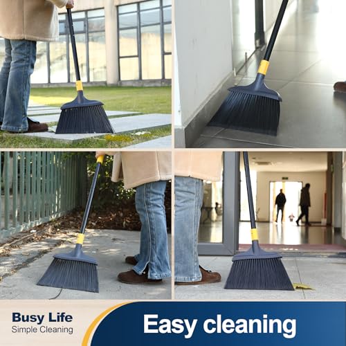 Heavy Duty Broom Outdoor Commercial for Courtyard Garage Lobby Mall Market Floor Home Kitchen Room Office Pet Hair Rubbish 54Inch