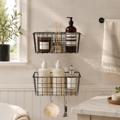 Hanging Kitchen Baskets Wire Storage Basket Over the Cabinet Door Organizer