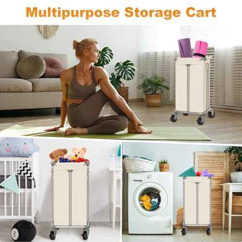Laundry Basket with Wheels