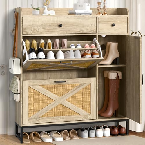 Shoe Cabinet with High Boot & Storage Drawer