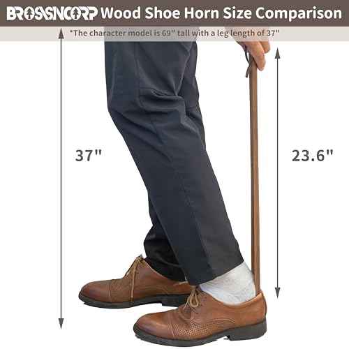 Wooden Shoe Horn Long Handle 23.6" for Seniors Helper