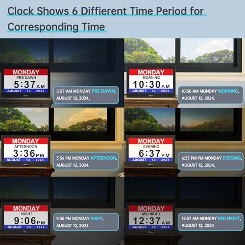 Digital Dementia Clock for Seniors Elderly Extra Large with Date Day and Time Display