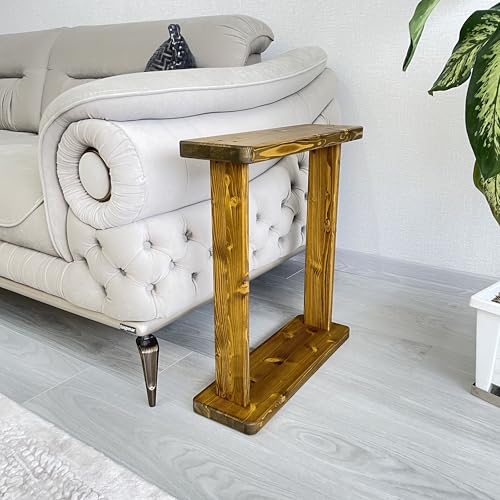 Very Narrow 7 inch Wide Side Table for Small Apartment Between Chairs