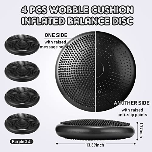 4 Pcs Wiggle Seat Flexible Inflated Wobble Cushion