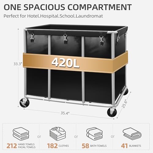 Commercial Laundry Cart with Wheels