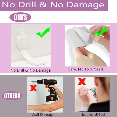 Upgraded No Drill Adhesive Furniture Anchor