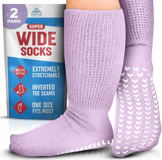 2 Pairs Extra Wide Socks for Swollen Feet