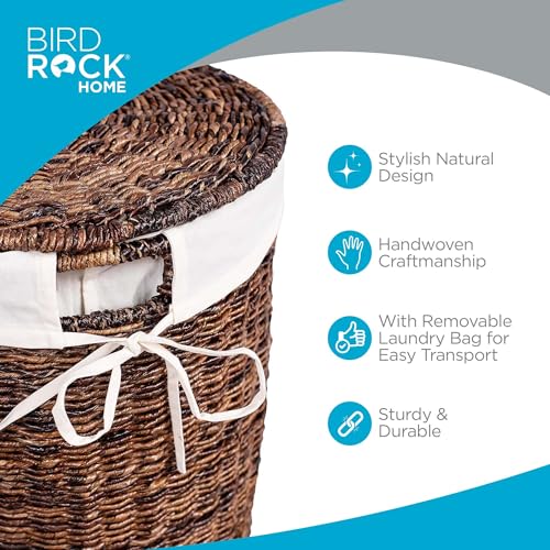 Seagrass Laundry Hamper with Lid and Washable Liner