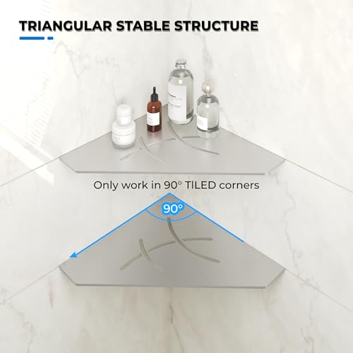 2 Pack Brushed Nickel Recessed Corner Shower Shelf