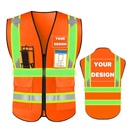 High Visibility Reflective Safety Vest with Pockets Custom Your Logo Safety Workwear