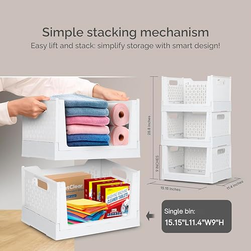 Plastic Stackable Storage Bins