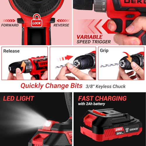 20V Power Drill Tool Set with Battery Electric Drill Driver