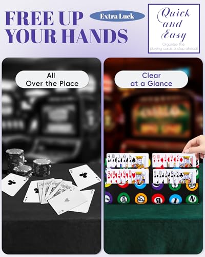 2 Pack of Playing Card Holder for Bridge Canasta Poker Games Bingo Ticket Holder for Pull Tabs Gambling Tickets