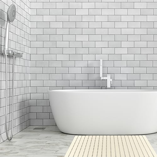 Shower Mat Non Slip Bathtub Mat with Suction Cups and Drain Holes 27.5 x15.7 Inch Bath Mat for Tub & Shower.Easy Dry