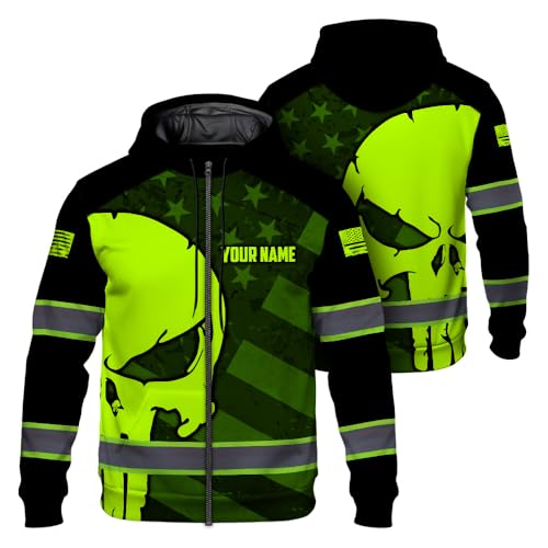 Hi Vis Reflective Zip Up Hoodie