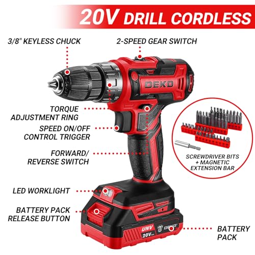 20V Power Drill Tool Set with Battery Electric Drill Driver