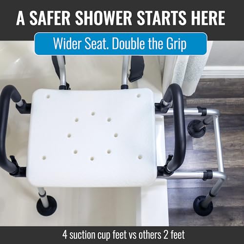 Tub Transfer Bench and Shower Chair with Non Slip Aluminum Body