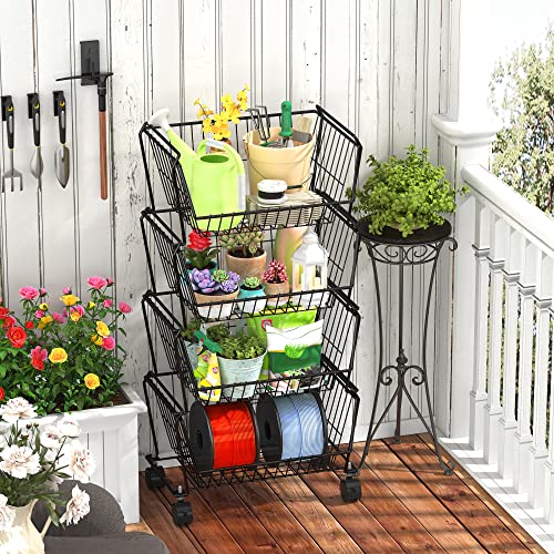 Stackable Metal Storage Carts