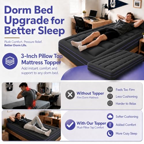 3 Inch Dual Layer Memory Foam Mattress Topper