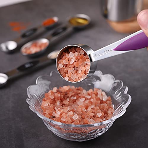 Measuring Cups Stainless Steel and Magnetic Measuring Spoons set Includes 8 Measuring Cups 9 Double Sided Magnetic Measuring Spoons and Leveler set for Dry and Liquid Ingredients