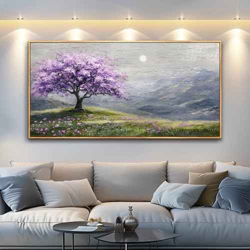 Wood Framed Canvas Wall Art for Living Room Wall Decor for Bedroom Office Wall Decoration White Flower Painting Farmhouse Pictures Artwork Room Aesthetic Home Decor 20x40 in