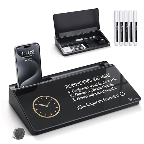 Glass Desk Whiteboard with Storage