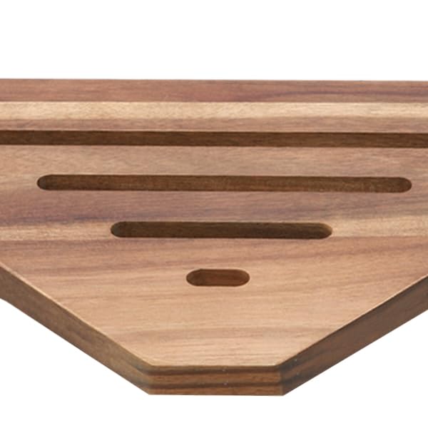 Acacia Corner Shower Stool with Storage Shelf Small Bench