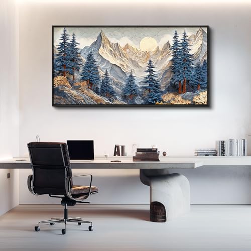 Canvas Wall Art For Bedroom Framed Wall Decor For Living Room Modern Office Artwork For Walls Beach Painting Forest Tree Landscape Pictures Nature Abstract Decoration Ready To Hang Home Decor