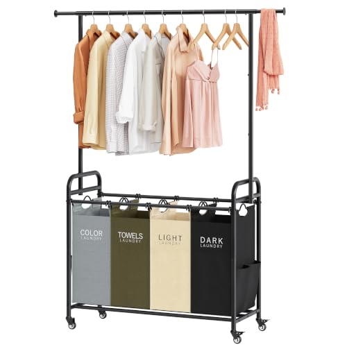 Laundry Sorter with Hanging Bar