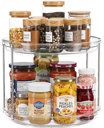 Clear Two Tier Lazy Susan Organizer
