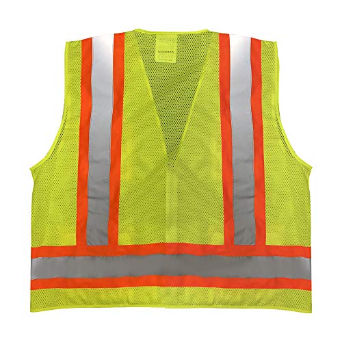 Premium High Visibility Surveyor Vest Solid Front Mesh Back