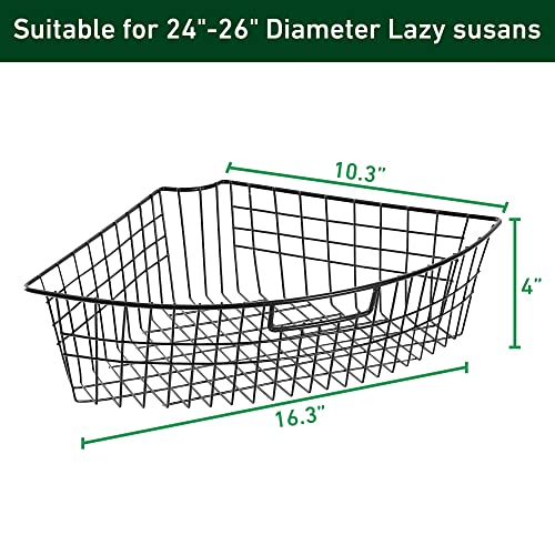 Lazy Susan Wire Storage Organizer Basket with Handle