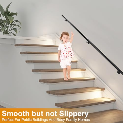 12Ft Industrial Metal Stairs Handrail Kit