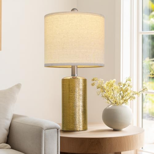 Modern Ceramic Table lamp Set of 2 Small Farmhouse Bedside lamp