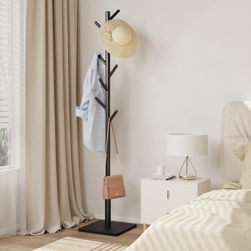 Coat Rack Freestanding with Stable Square Base for Cloathes