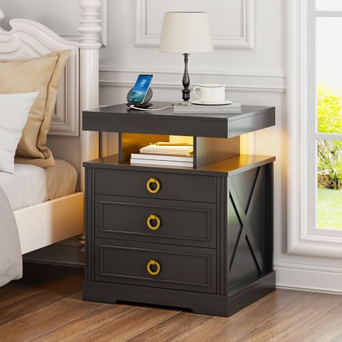 Nightstand with Lockable Gun Drawer