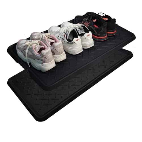 Rubber Boot Tray Shoes Tray for Entryway Multipurpose Boot Mat Tray with Raised Edge Indoor Outdoor Boot Mat for Shoes 27.5x16 Inches