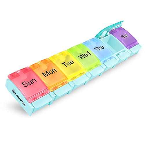 Weekly Pill Organizer with Upgraded Open Design