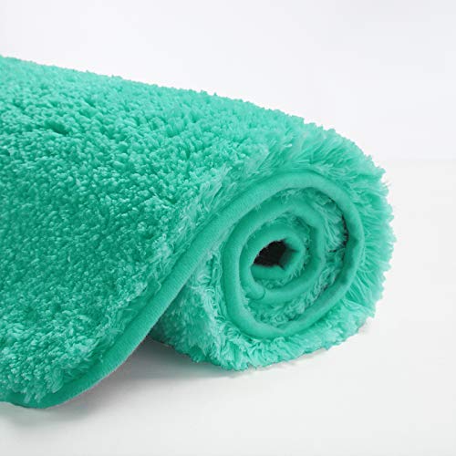 Bathroom Contour Rug Non Slip Bath Mat Water Absorbent Soft Microfiber Shaggy Bathroom Mat Machine Washable Bath Rug for Bathroom Thick Plush U Shape Toilet Rug