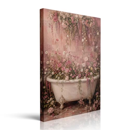 Framed Flower Landscape Canvas Wall Art Ready to Hang