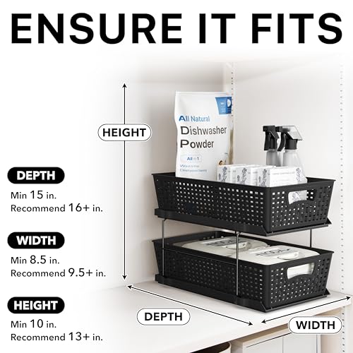 SimpleHouseware 2 Tier Bathroom Organizer Tray Pull