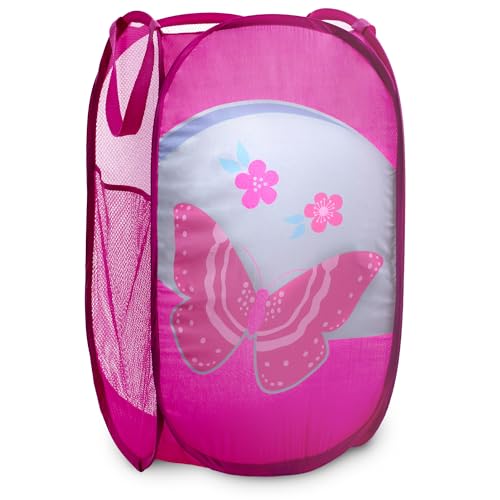 Collapsible Mesh Pop Up Hamper with Side Pocket